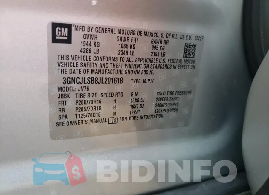 3GNCJLSB8JL201618 Photo# 13
