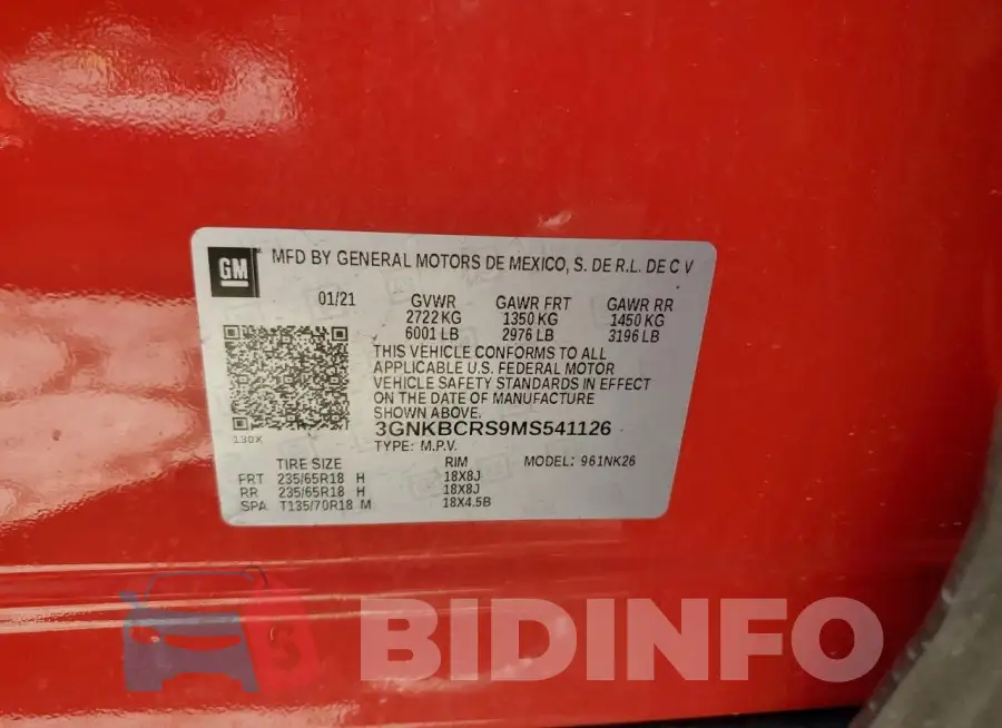 3GNKBCRS9MS541126 Photo# 14