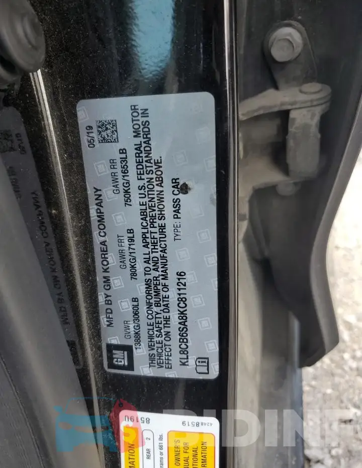 KL8CB6SA8KC811216 Photo# 12