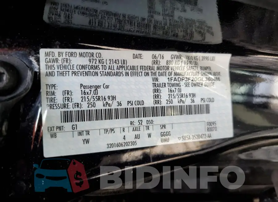 1FADP3F20GL360486 Photo# 13