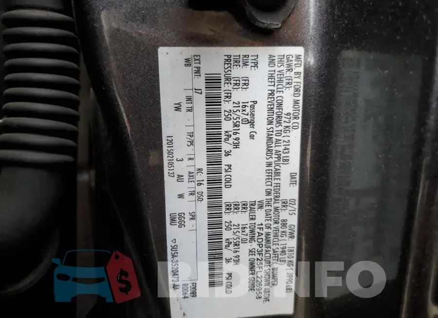 1FADP3F25FL226958 Photo# 12
