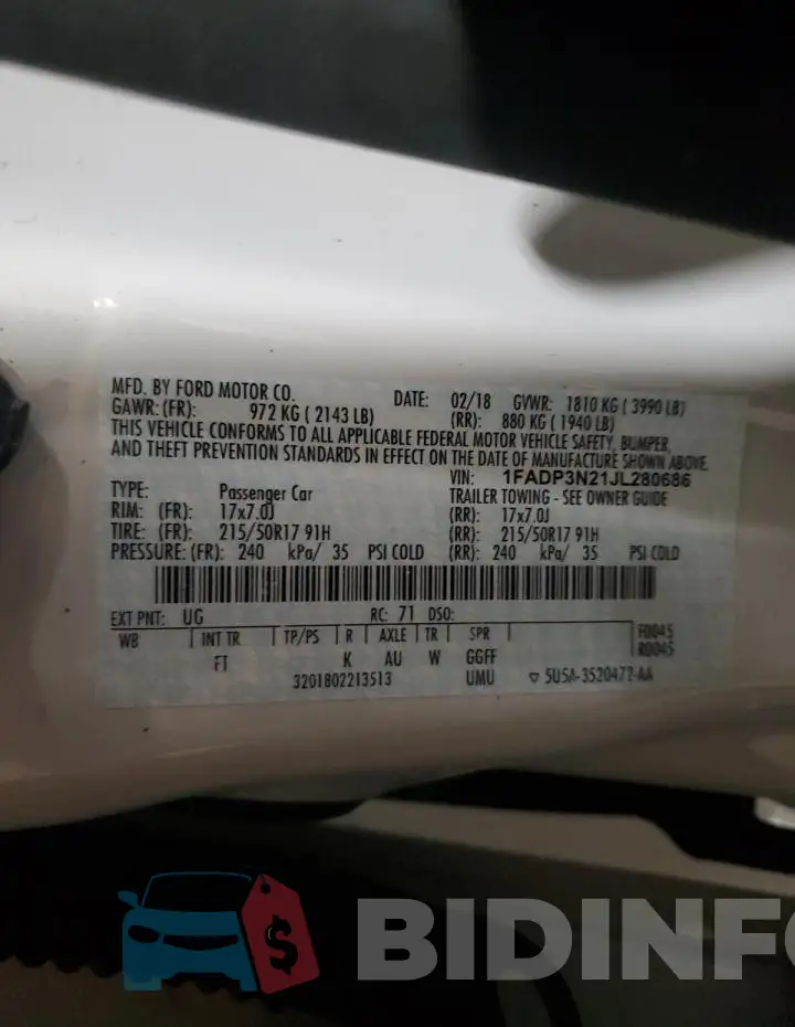 1FADP3N21JL280686 Photo# 12