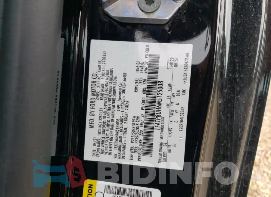 1FATP8UH6M5125008 Photo# 12