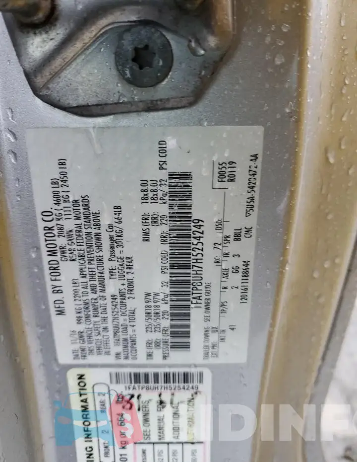 1FATP8UH7H5254249 Photo# 12