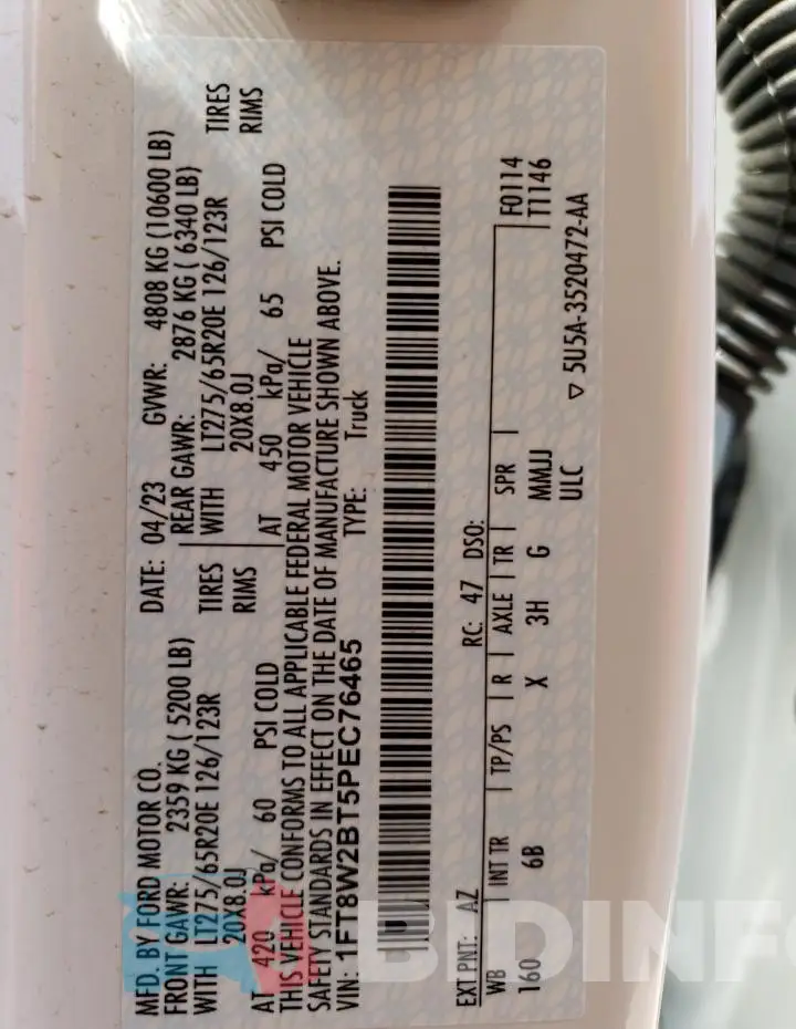 1FT8W2BT5PEC76465 Photo# 12