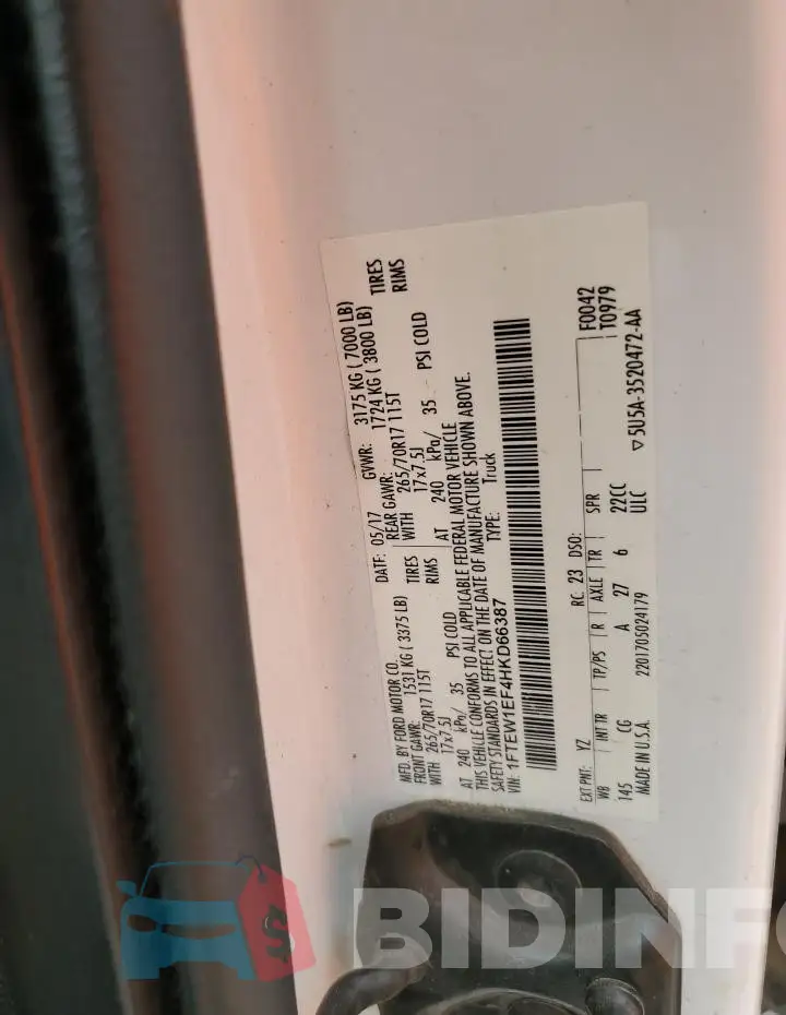 1FTEW1EF4HKD66387 Photo# 12