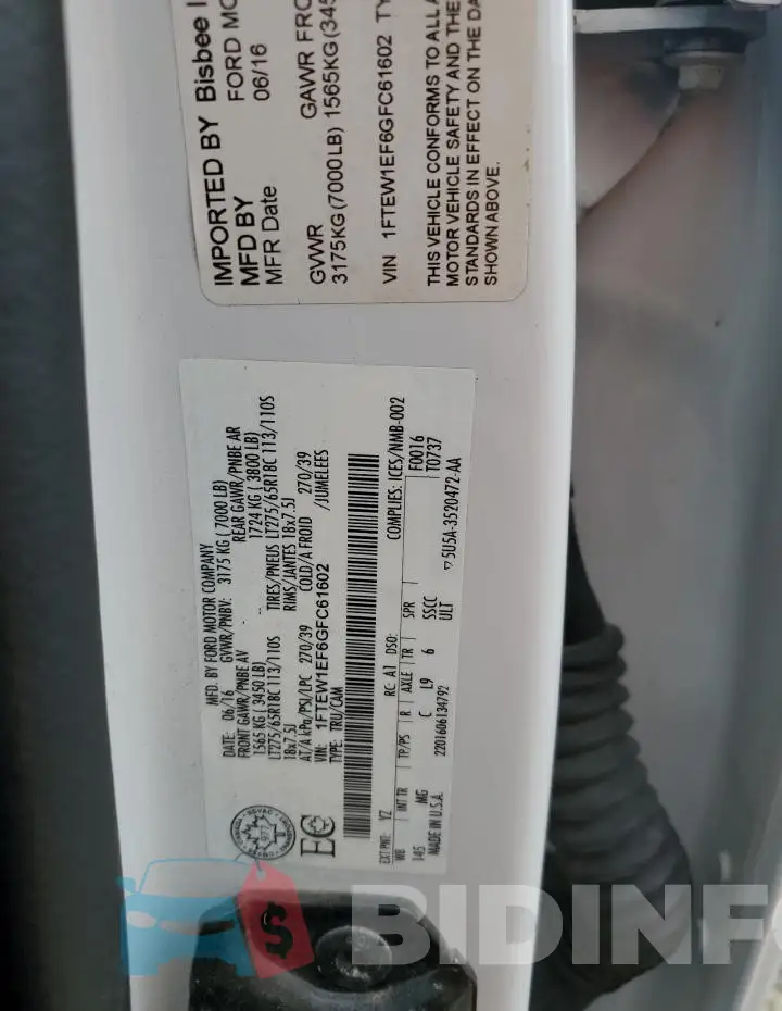 1FTEW1EF6GFC61602 Photo# 12