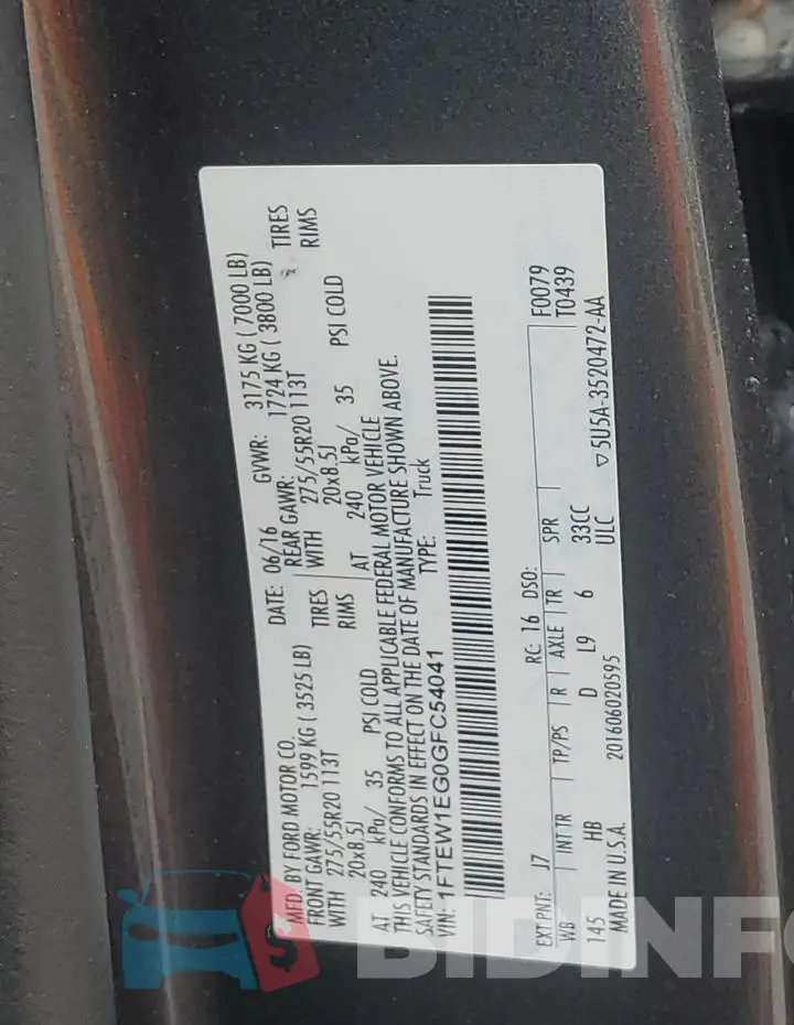1FTEW1EG0GFC54041 Photo# 12
