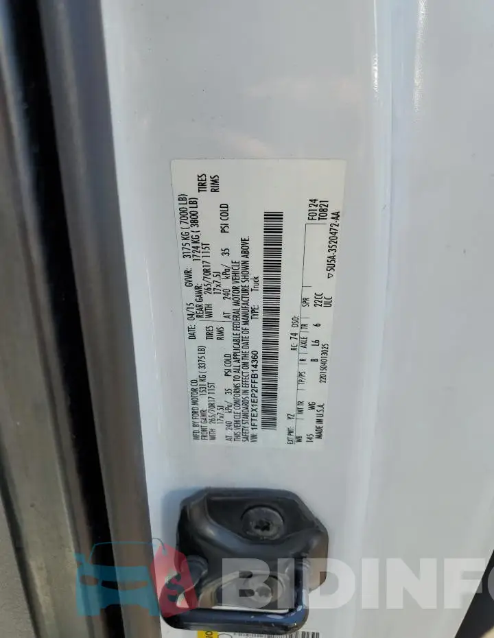 1FTEX1EP2FFB14360 Photo# 12