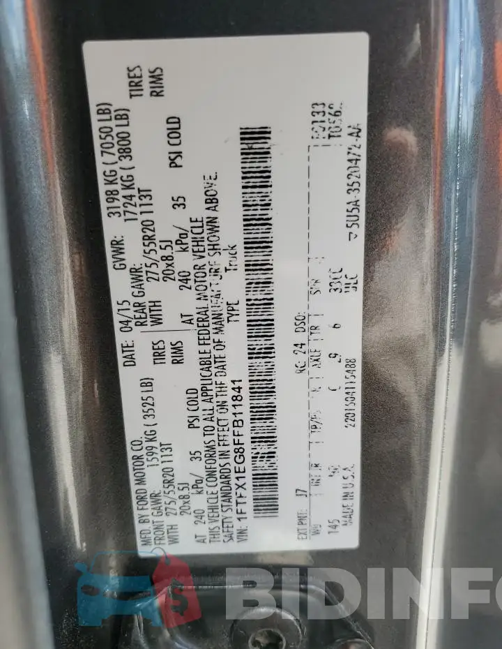 1FTFX1EG8FFB11841 Photo# 12