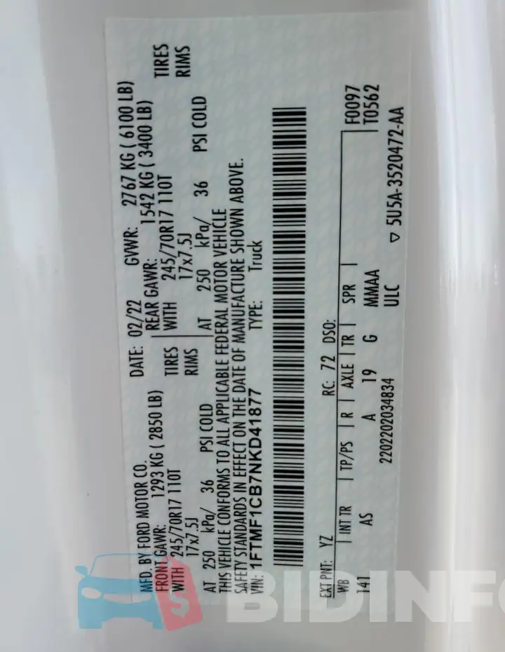 1FTMF1CB7NKD41877 Photo# 12