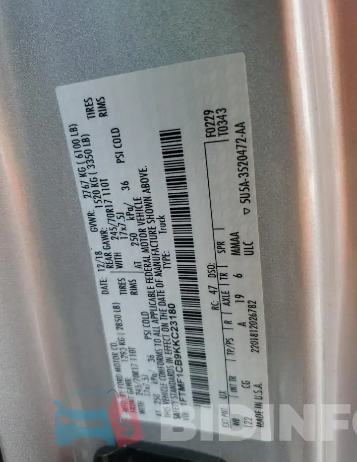 1FTMF1CB9KKC23180 Photo# 12
