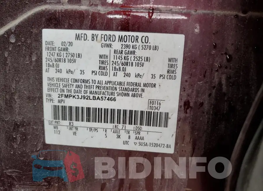 2FMPK3J92LBA57466 Photo# 13