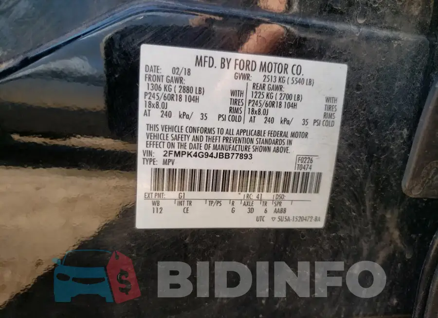 2FMPK4G94JBB77893 Photo# 13