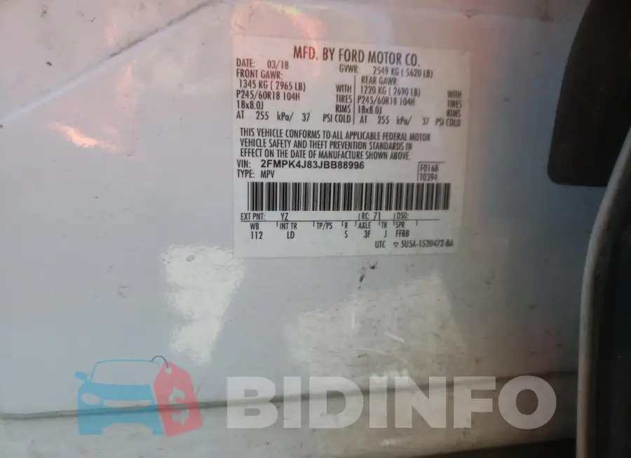 2FMPK4J83JBB88996 Photo# 13