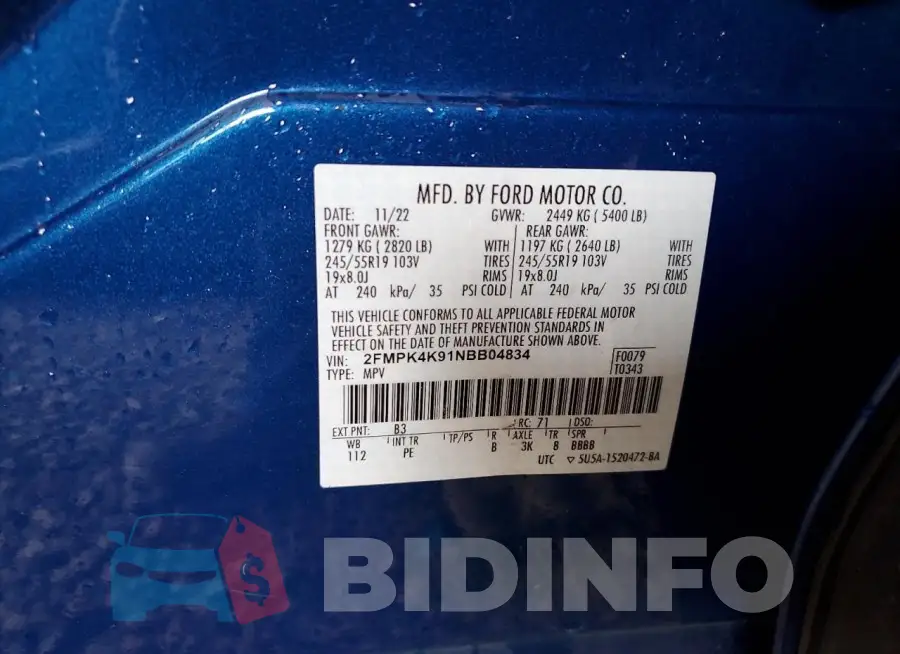 2FMPK4K91NBB04834 Photo# 12