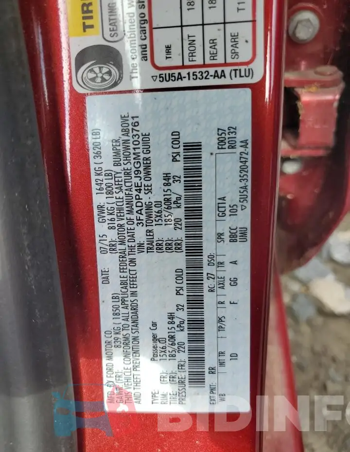 3FADP4EJ9GM103761 Photo# 12