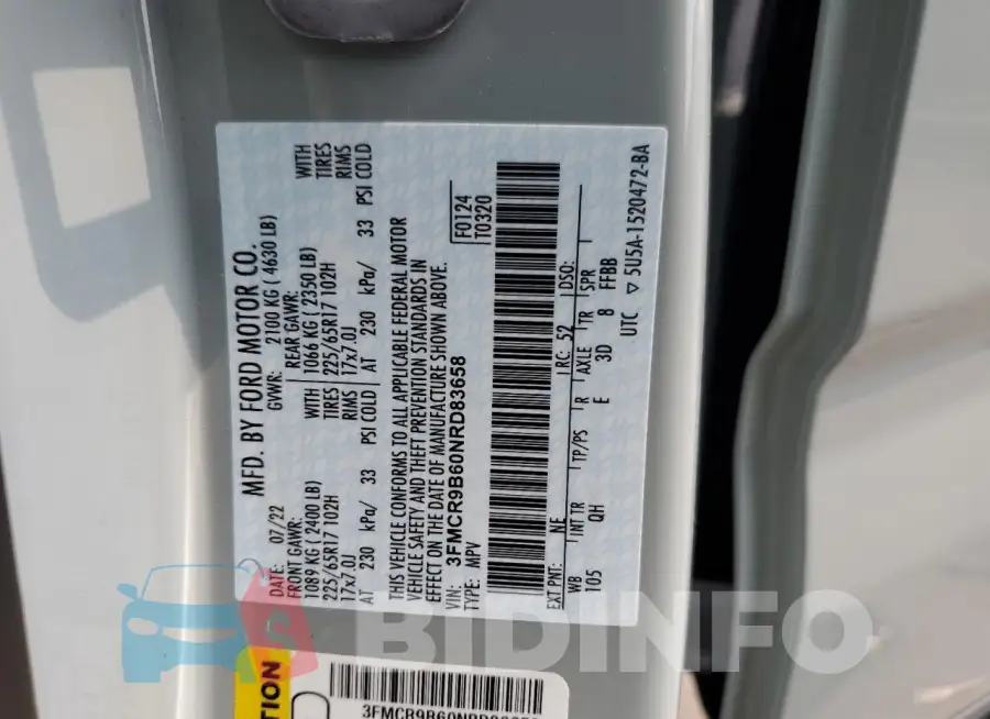 3FMCR9B60NRD83658 Photo# 12