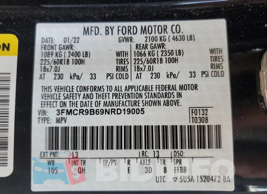 3FMCR9B69NRD19005 Photo# 12