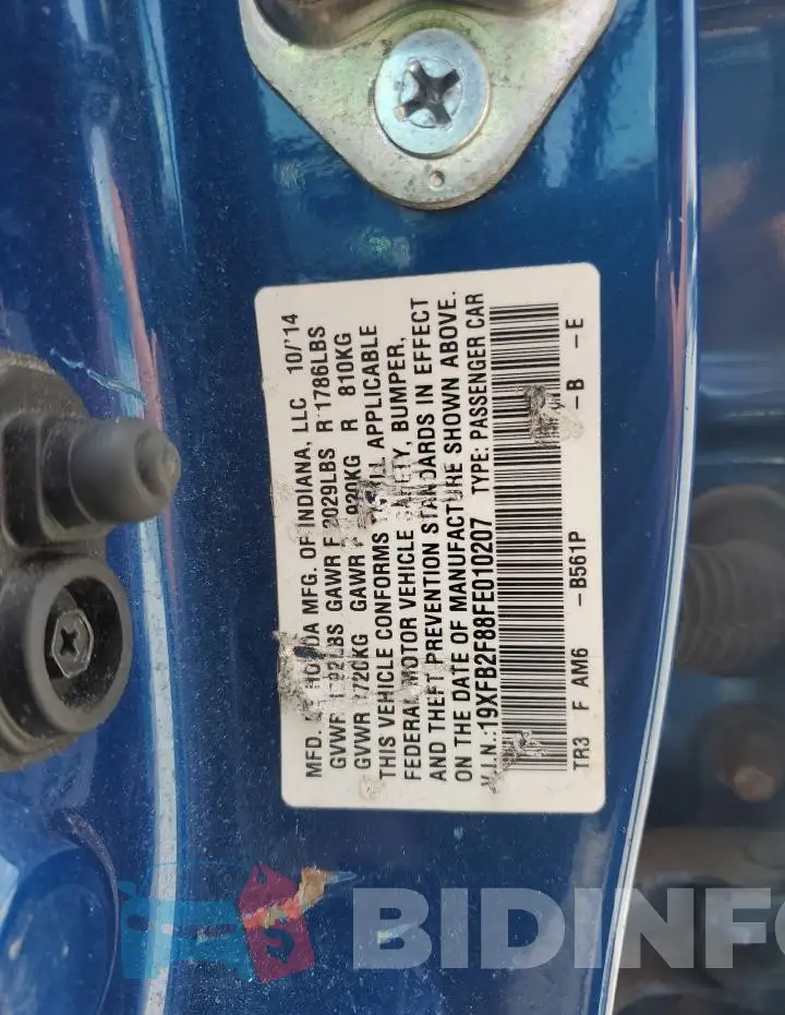19XFB2F88FE010207 Photo# 13