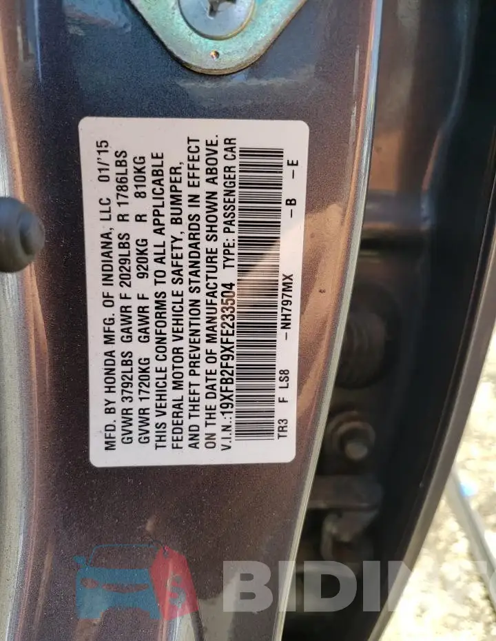 19XFB2F9XFE233504 Photo# 13