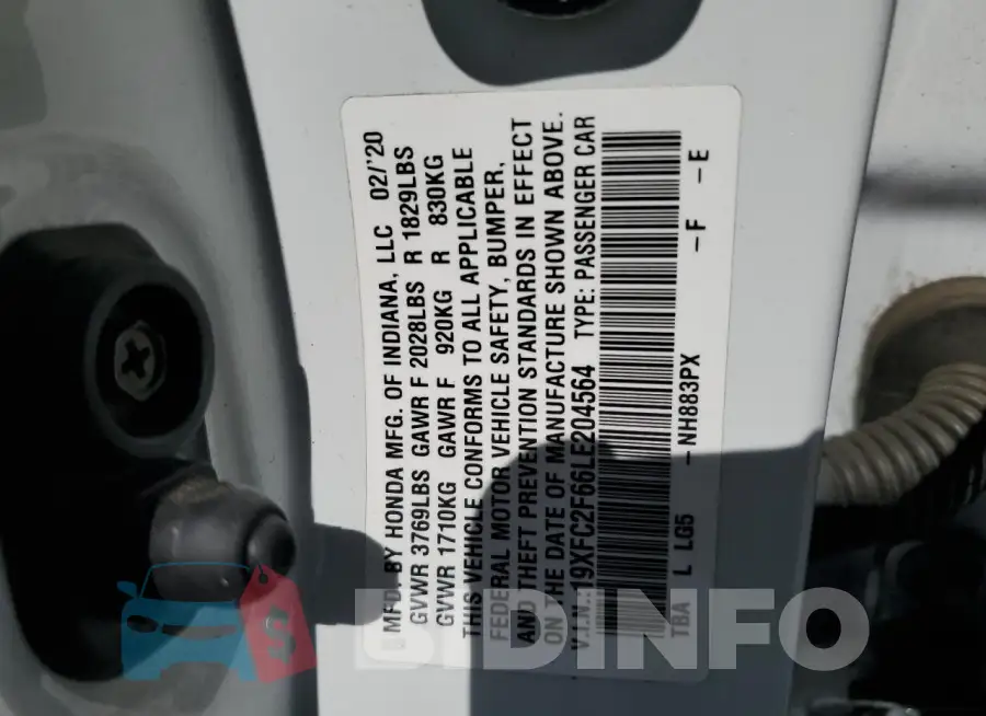 19XFC2F66LE204564 Photo# 12