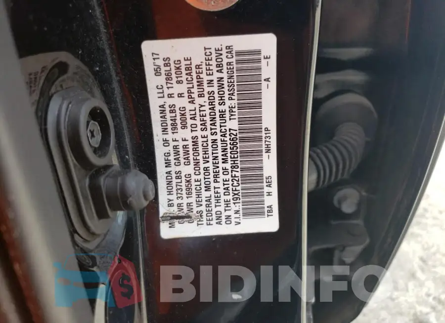 19XFC2F78HE056627 Photo# 12