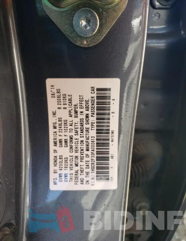 1HGCR2F30FA000813 Photo# 13