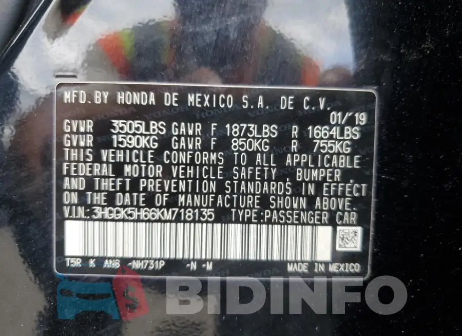 3HGGK5H66KM718135 Photo# 12