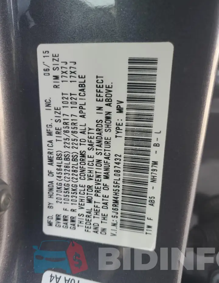 5J6RM4H55FL087432 Photo# 13