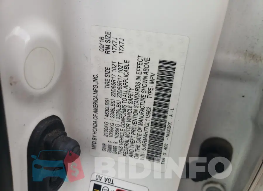 5J6RM4H77GL115962 Photo# 14