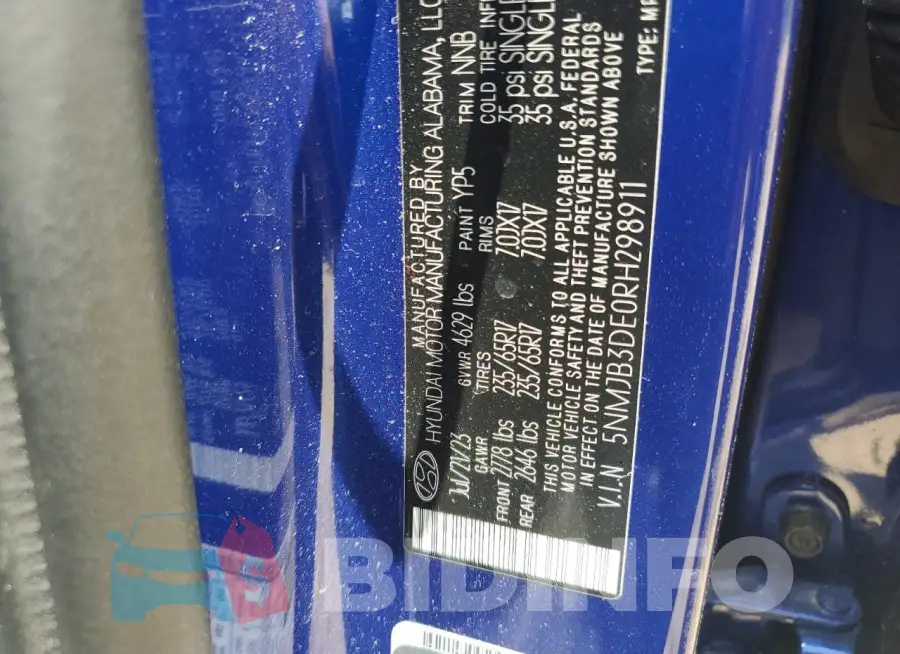 5NMJB3DE0RH298911 Photo# 12