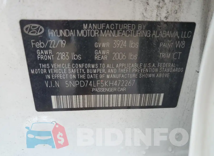 5NPD74LF5KH472267 Photo# 13