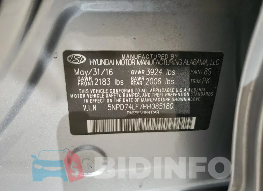 5NPD74LF7HH085180 Photo# 12