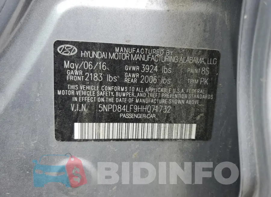 5NPD84LF9HH071732 Photo# 12