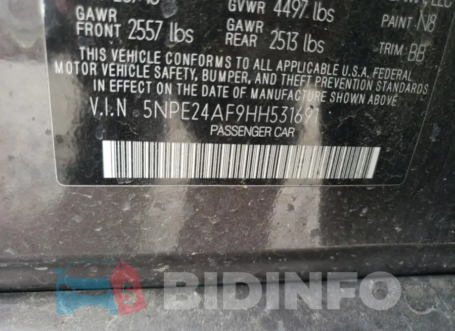 5NPE24AF9HH531691 Photo# 12