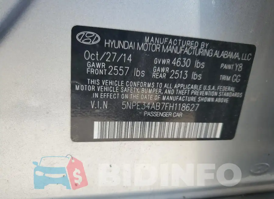 5NPE34AB7FH118627 Photo# 12