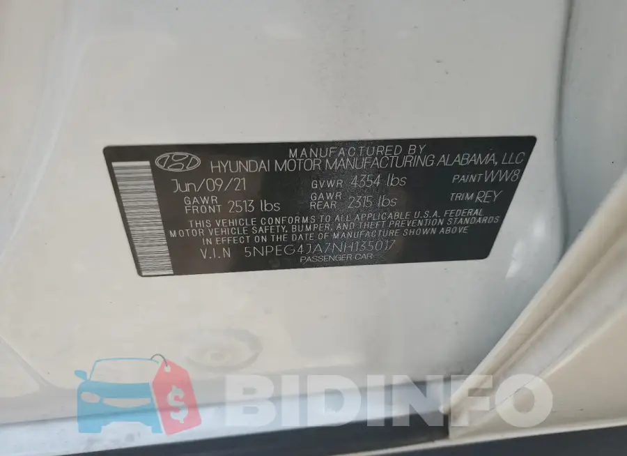 5NPEG4JA7NH135017 Photo# 12