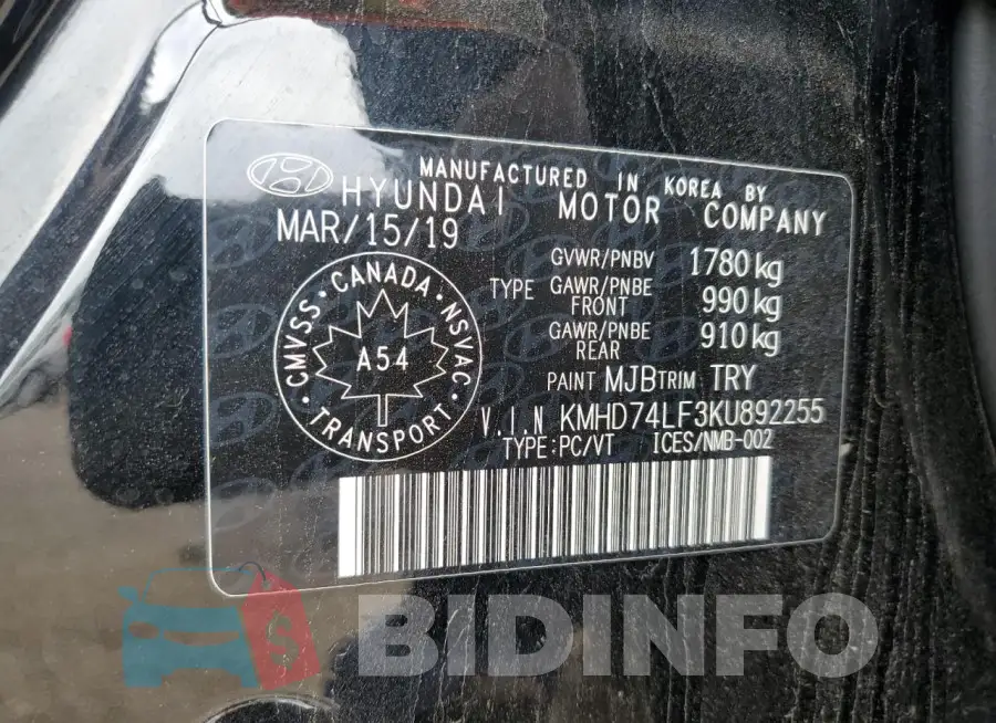 KMHD74LF3KU892255 Photo# 12