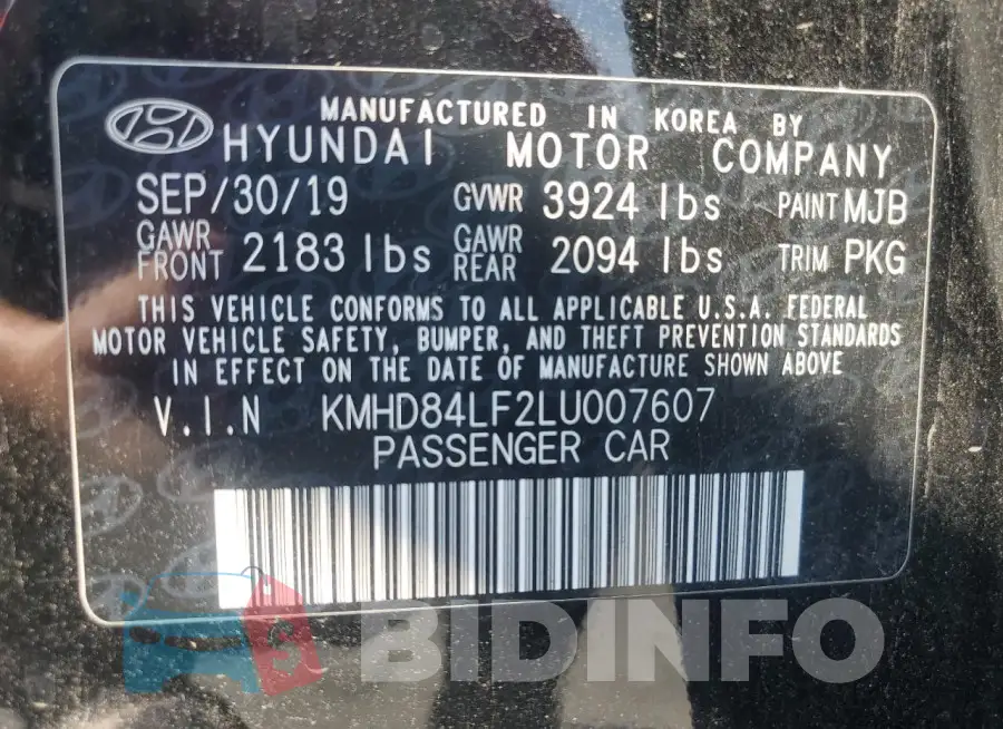 KMHD84LF2LU007607 Photo# 12