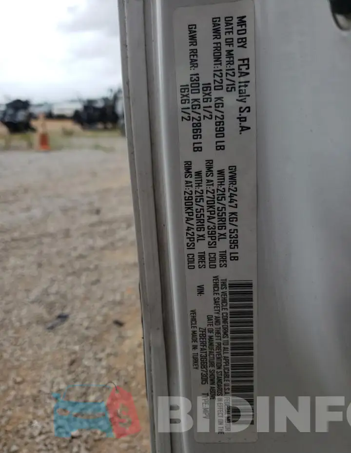 ZFBERFAT3G6B73015 Photo# 13