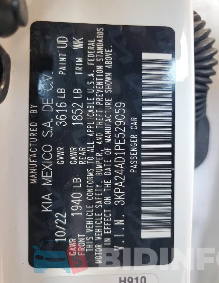 3KPA24AD1PE529059 Photo# 12