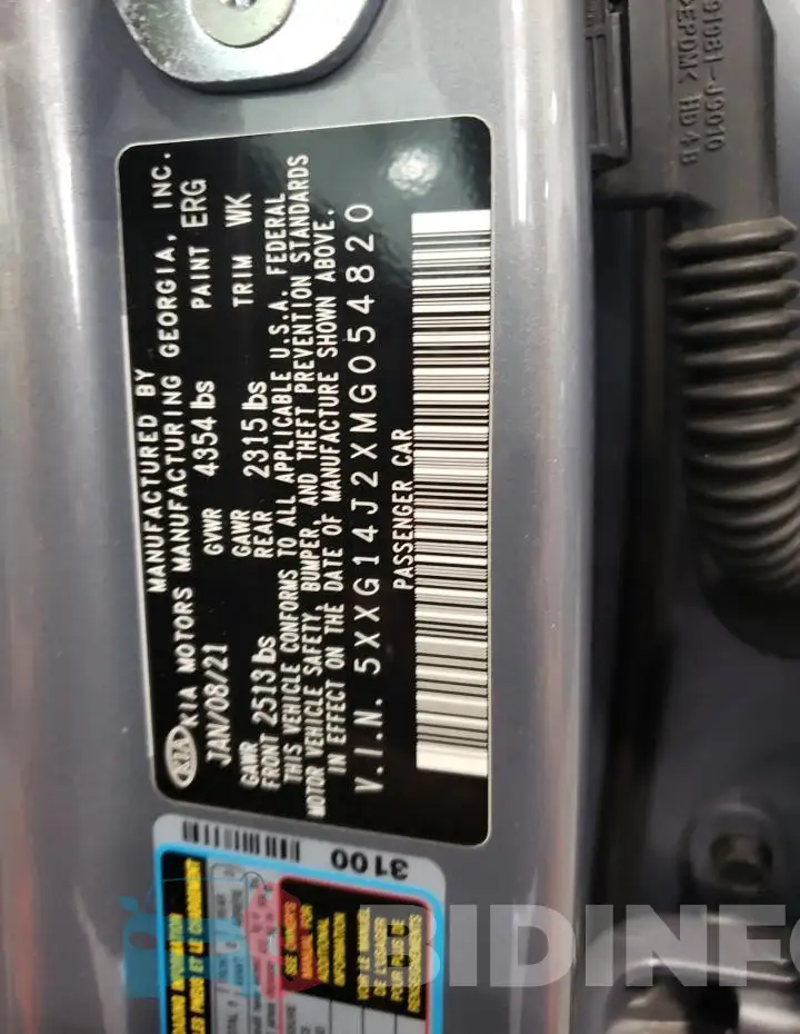 5XXG14J2XMG054820 Photo# 12