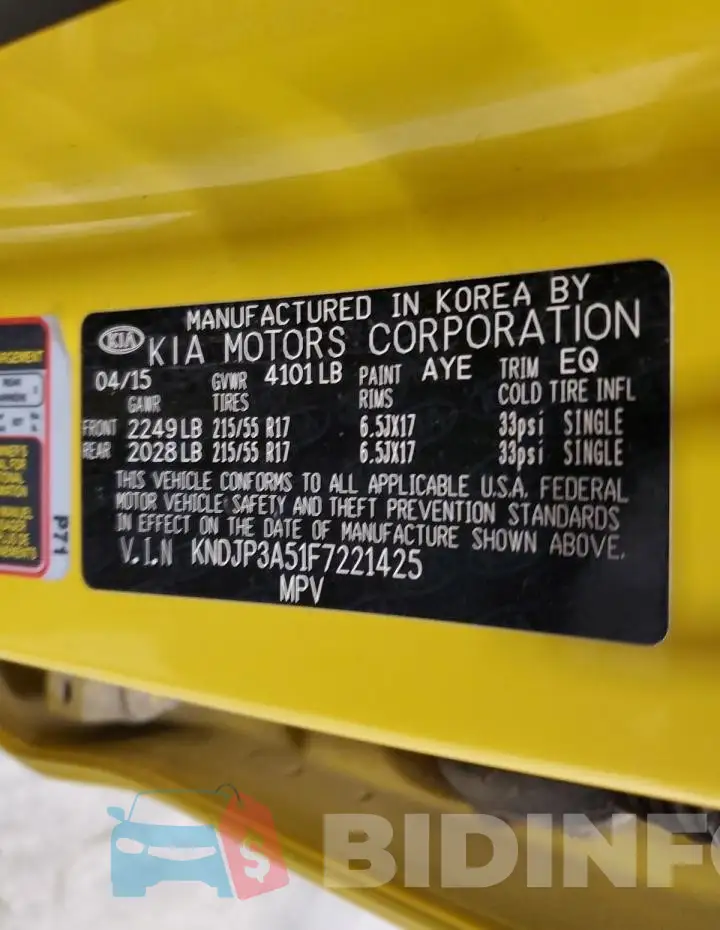 KNDJP3A51F7221425 Photo# 13