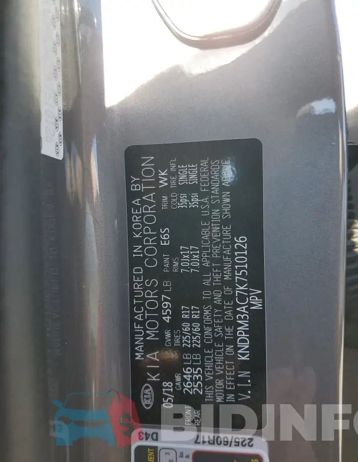 KNDPM3AC7K7510126 Photo# 13