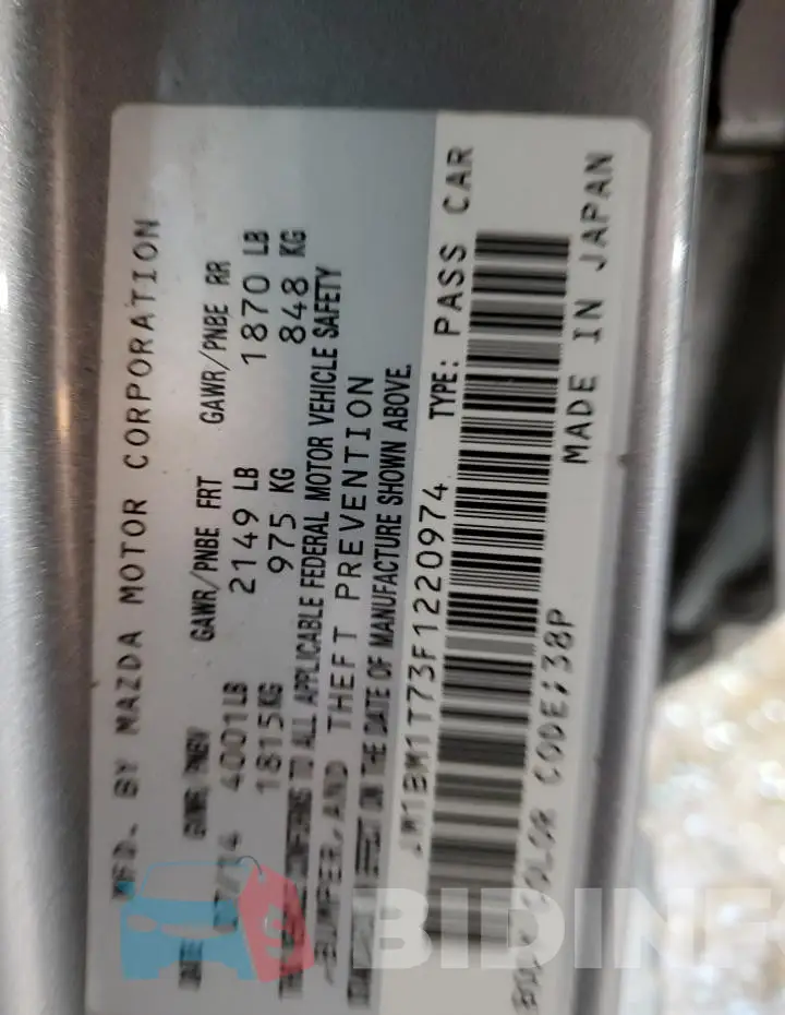 JM1BM1T73F1220974 Photo# 13