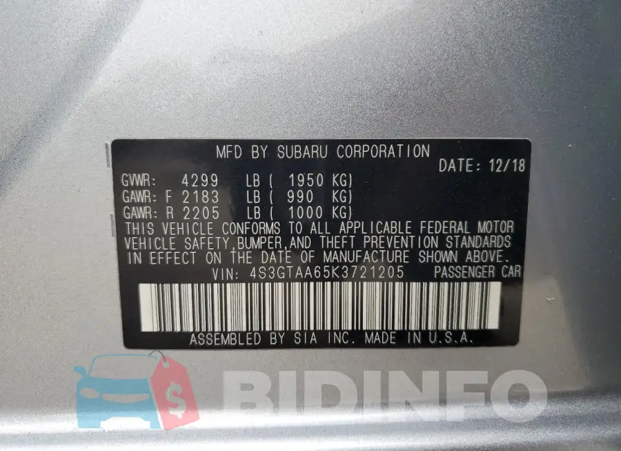 4S3GTAA65K3721205 Photo# 12
