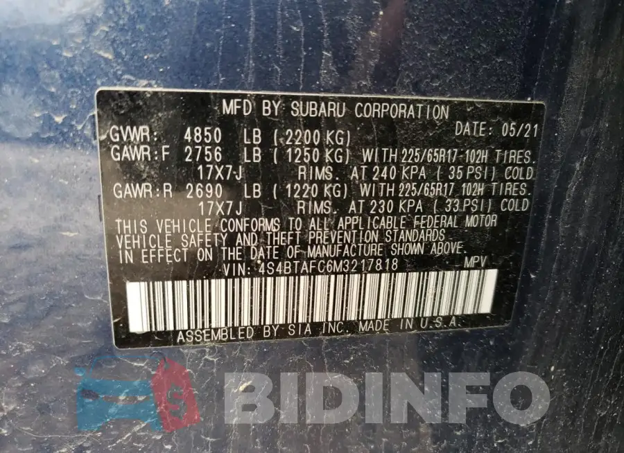 4S4BTAFC6M3217818 Photo# 13