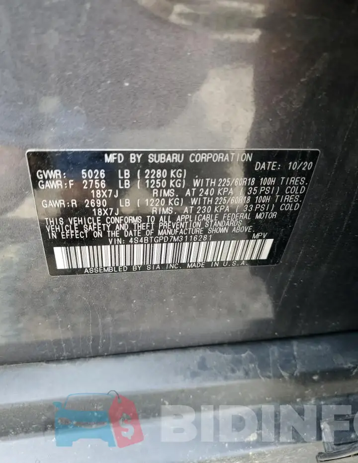 4S4BTGPD7M3116281 Photo# 12