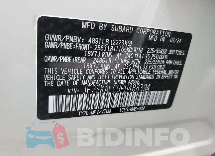 JF2SKALC9RH488394 Photo# 13
